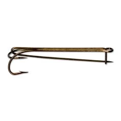 Mustad Hollow Point Bronze Double Hooks 5/bx